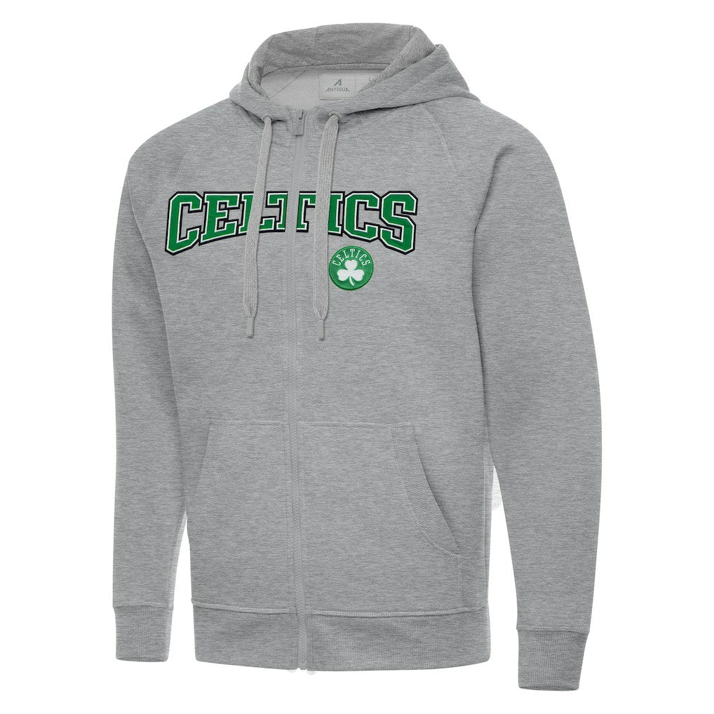 NBA - Boston Celtics Antigua Big & Tall Victory Full-Zip Hoodie Jacket - Heather Gray