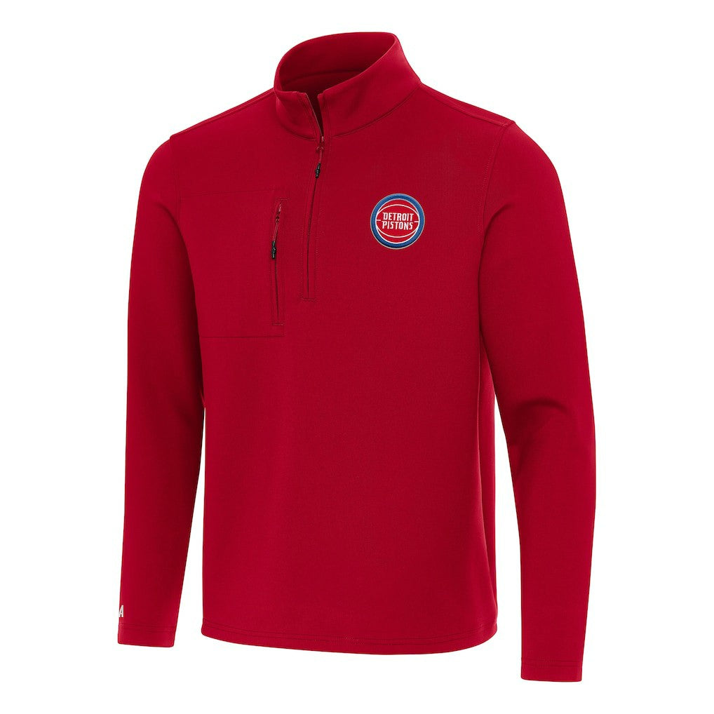 NBA - Detroit Pistons Antigua Insider Quarter-Zip Top - Red