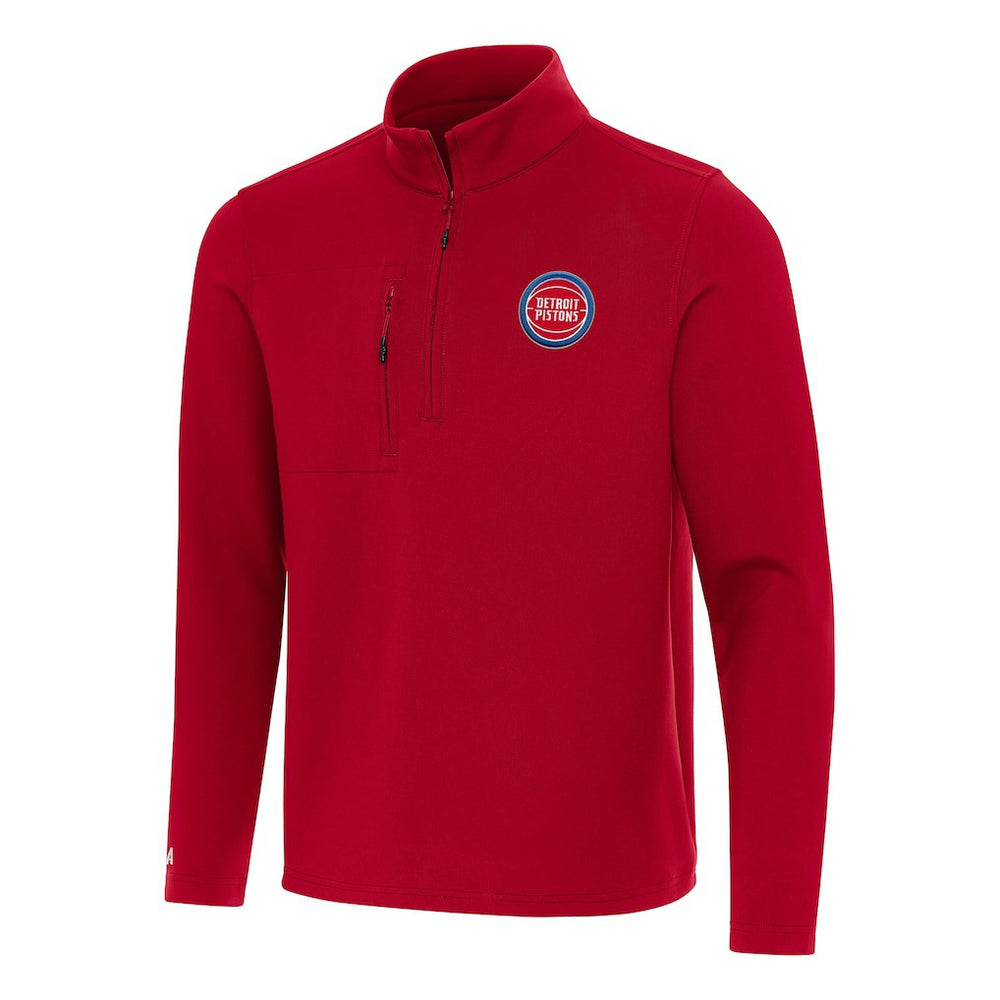 NBA - Detroit Pistons Antigua Insider Quarter-Zip Top - Red