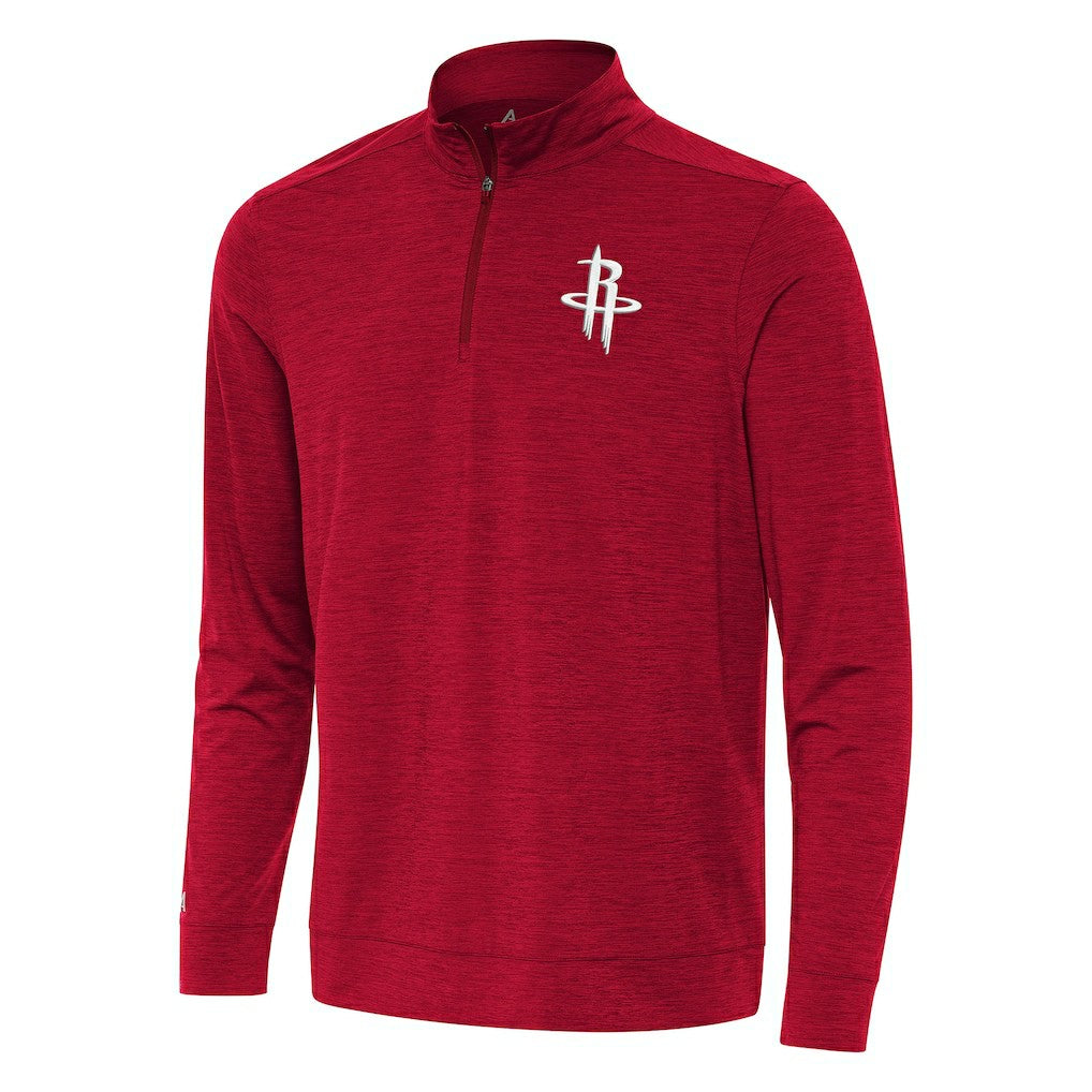 NBA - Houston Rockets Antigua Bright Quarter-Zip Top - Heather Red
