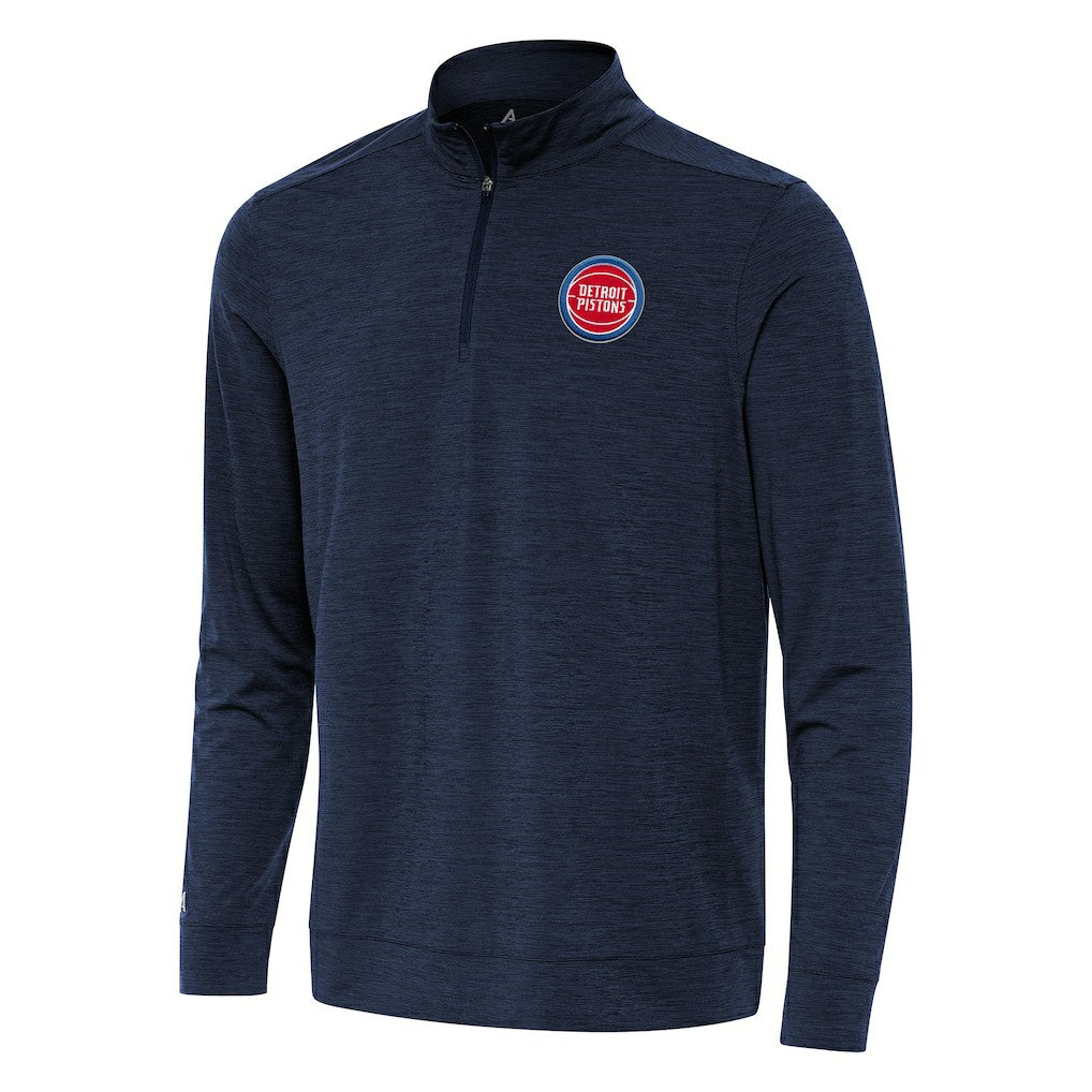NBA - Detroit Pistons Antigua Bright Quarter-Zip Top - Heather Navy
