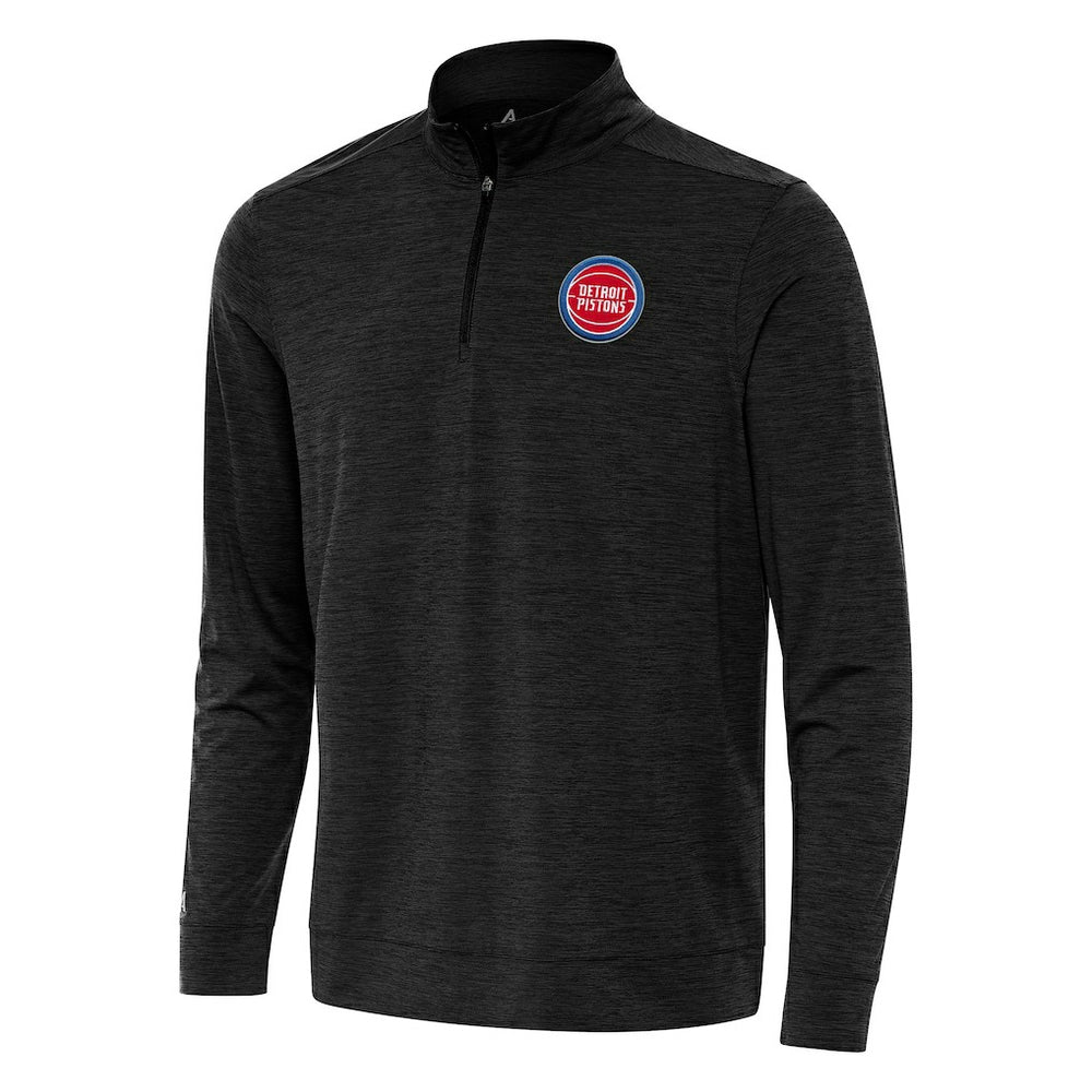 NBA - Detroit Pistons Antigua Bright Quarter-Zip Top - Heather Black