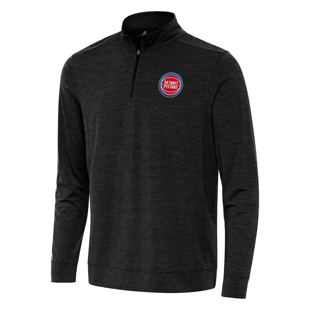 NBA - Detroit Pistons Antigua Bright Quarter-Zip Top - Heather Black