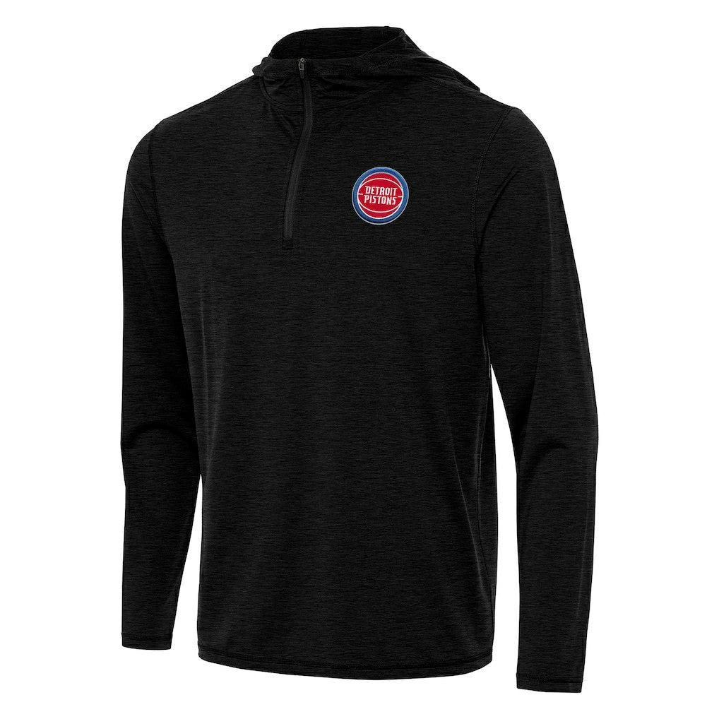 NBA - Detroit Pistons Antigua Tidy Quarter-Zip Hoodie - Heather Black