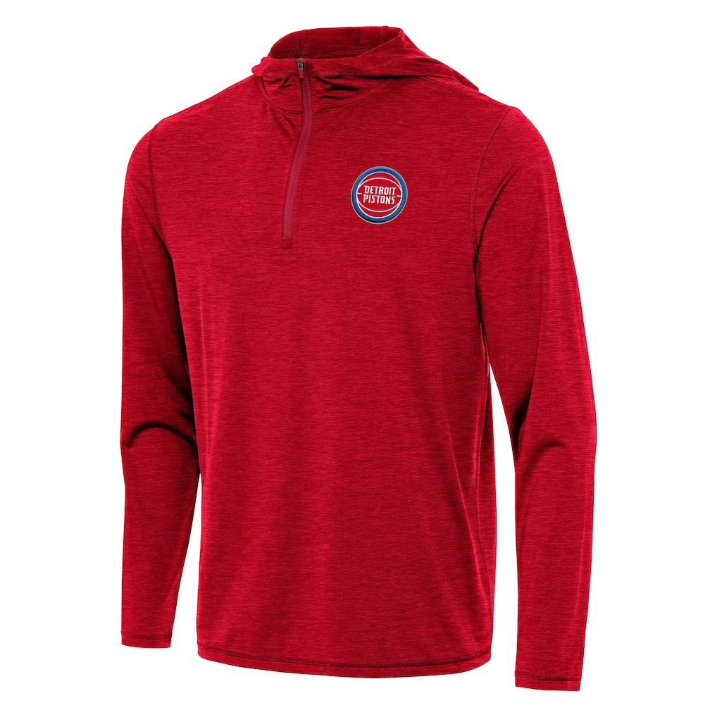 NBA - Detroit Pistons Antigua Tidy Quarter-Zip Hoodie - Heather Red