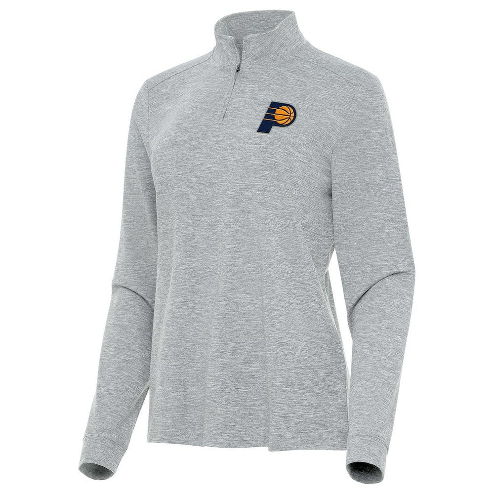 NBA - Indiana Pacers Antigua Women's Mentor Quarter-Zip Mock Long Sleeve Top - Heather Gray