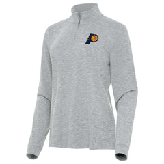 NBA - Indiana Pacers Antigua Women's Mentor Quarter-Zip Mock Long Sleeve Top - Heather Gray