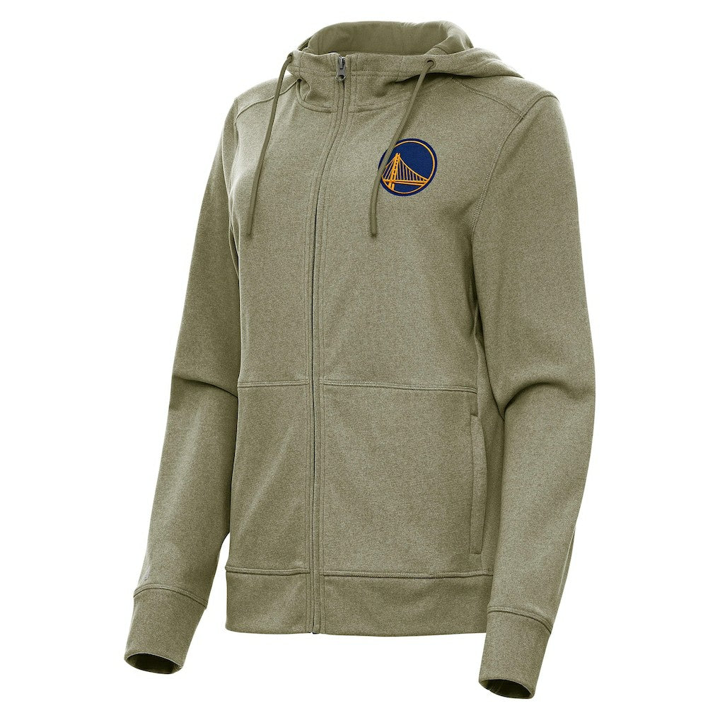 NBA - Golden State Warriors Antigua Women's Seeker Full-Zip Hoodie Jacket - Olive