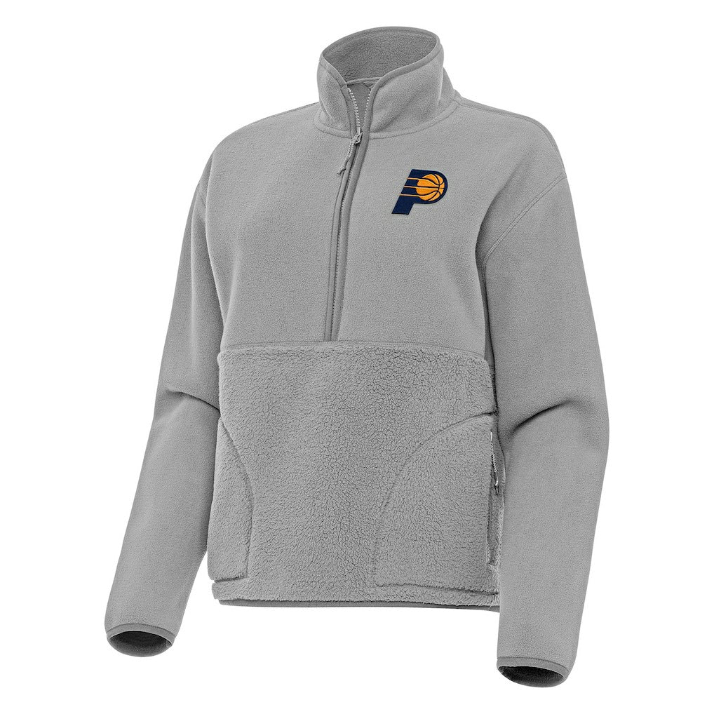 NBA - Indiana Pacers Antigua Women's Figure Half-Zip Pullover Sweatshirt - Gray