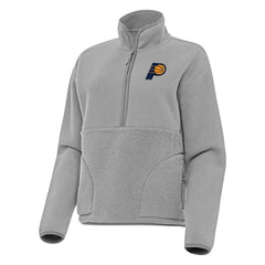 NBA - Indiana Pacers Antigua Women's Figure Half-Zip Pullover Sweatshirt - Gray