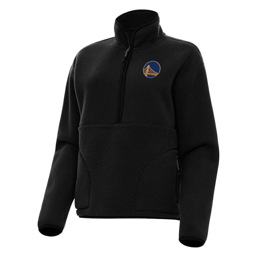 NBA - Golden State Warriors Antigua Women's Figure Half-Zip Pullover Sweatshirt - Black