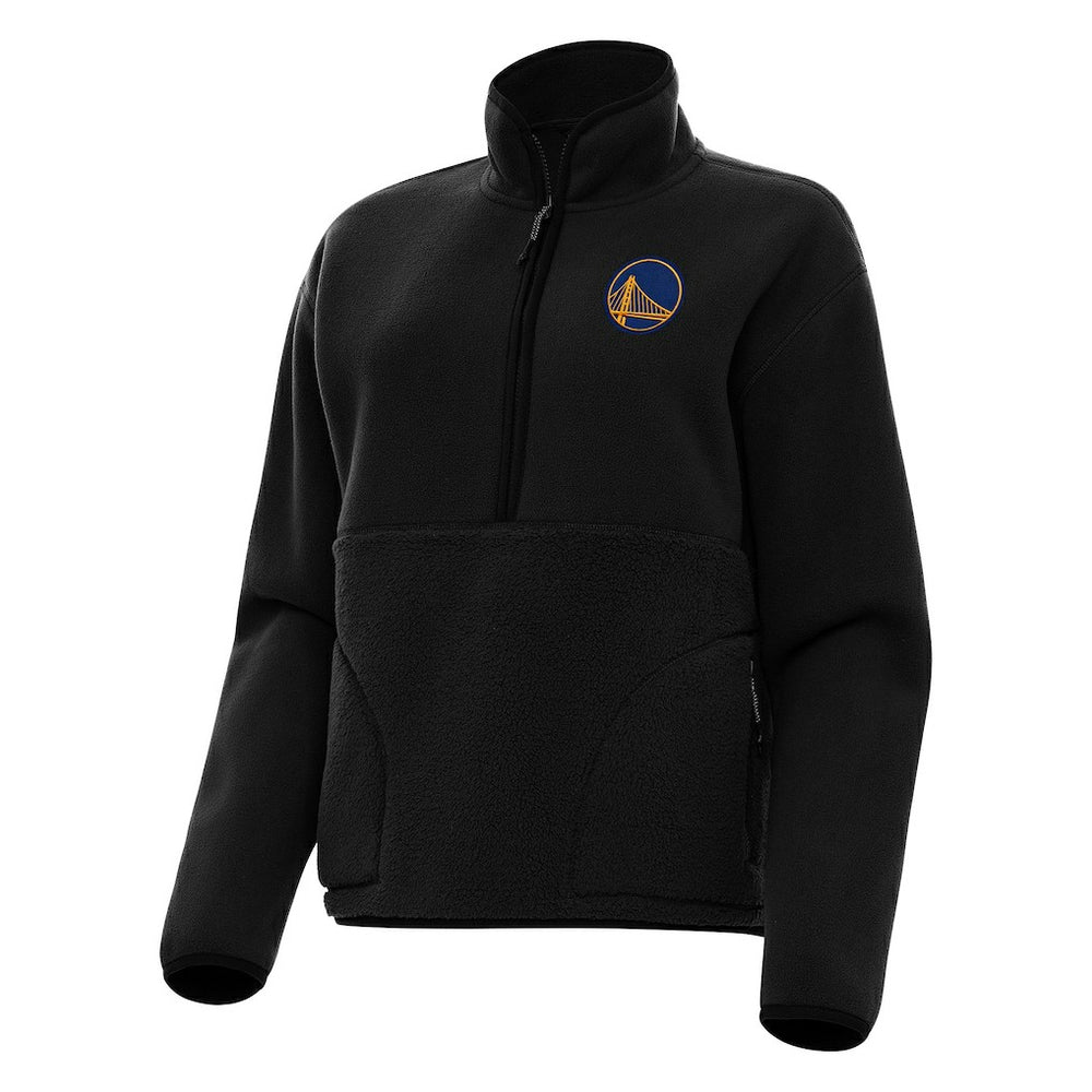 NBA - Golden State Warriors Antigua Women's Figure Half-Zip Pullover Sweatshirt - Black