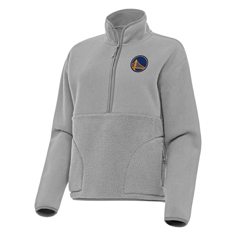 NBA - Golden State Warriors Antigua Women's Figure Half-Zip Pullover Sweatshirt - Gray