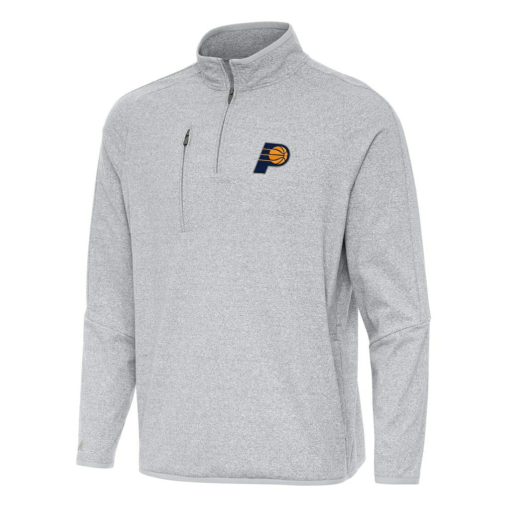 NBA - Indiana Pacers Antigua Certain Quarter-Zip Tri-Blend Sweatshirt - Heather Gray