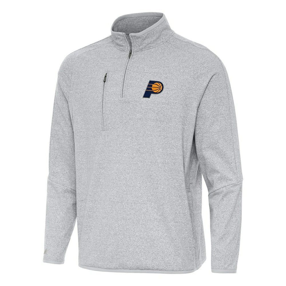 NBA - Indiana Pacers Antigua Certain Quarter-Zip Tri-Blend Sweatshirt - Heather Gray