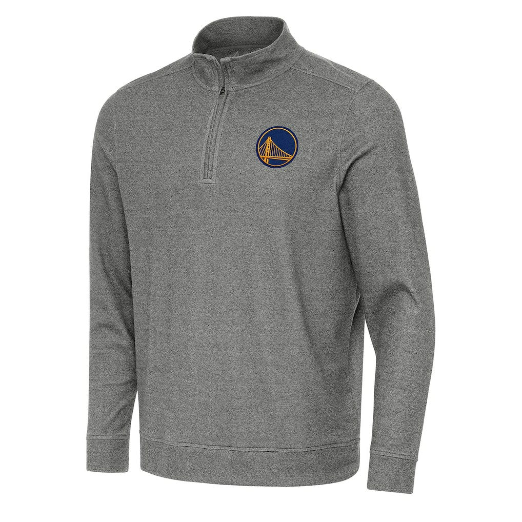 NBA - Golden State Warriors Antigua Subtle Quarter-Zip Sweatshirt - Heather Black