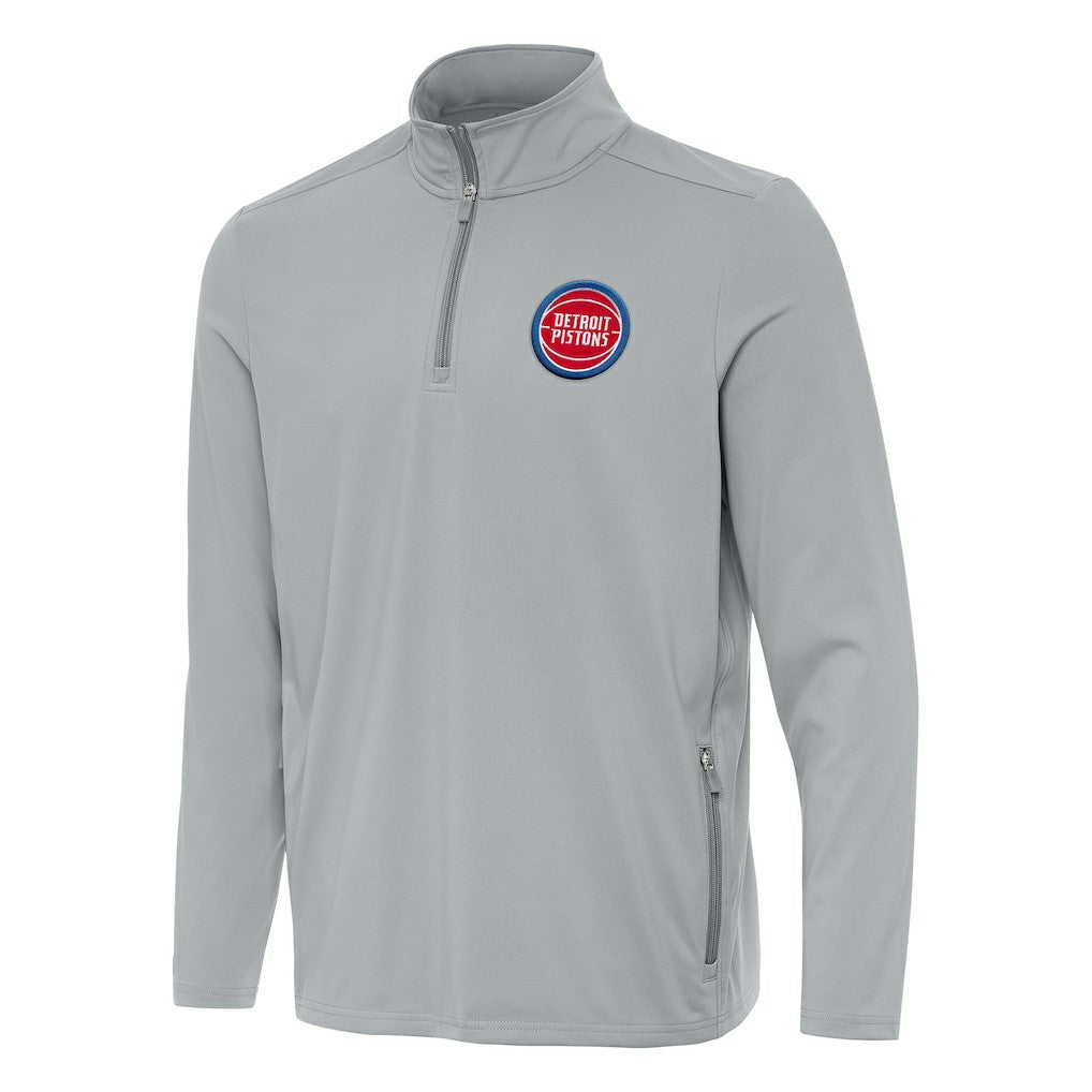 NBA - Detroit Pistons Antigua Perilous Quarter-Zip Sweatshirt - Gray