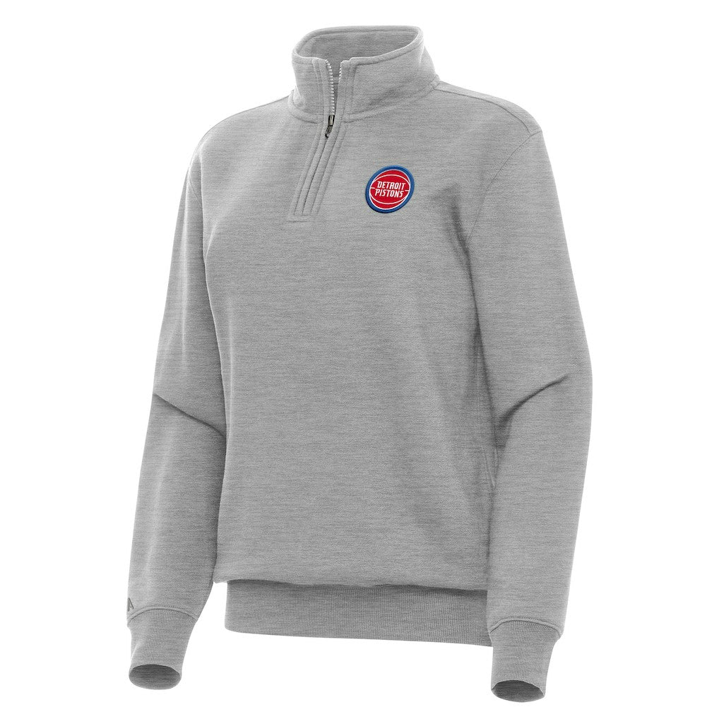 NBA - Detroit Pistons Antigua Women's Victory Quarter-Zip Sweatshirt - Heather Gray