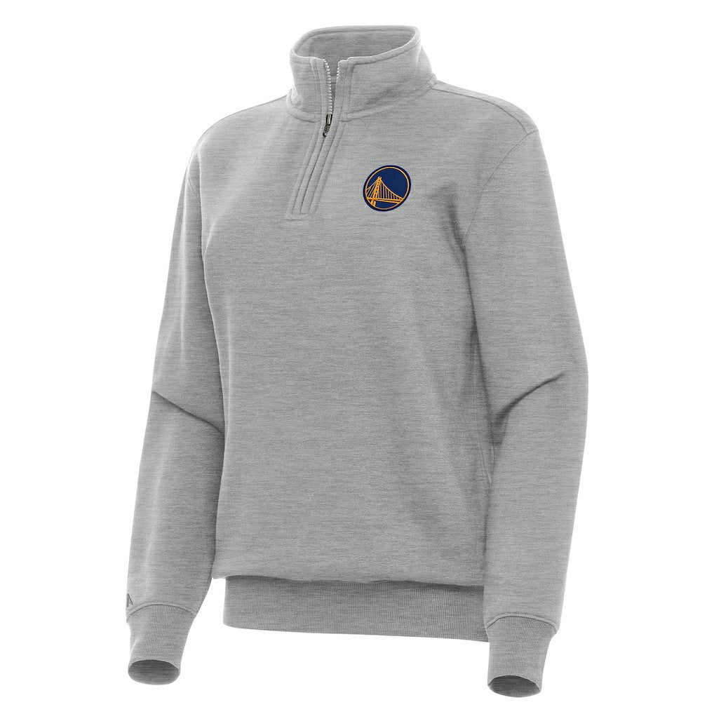 NBA - Golden State Warriors Antigua Women's Victory Quarter-Zip Sweatshirt - Heather Gray