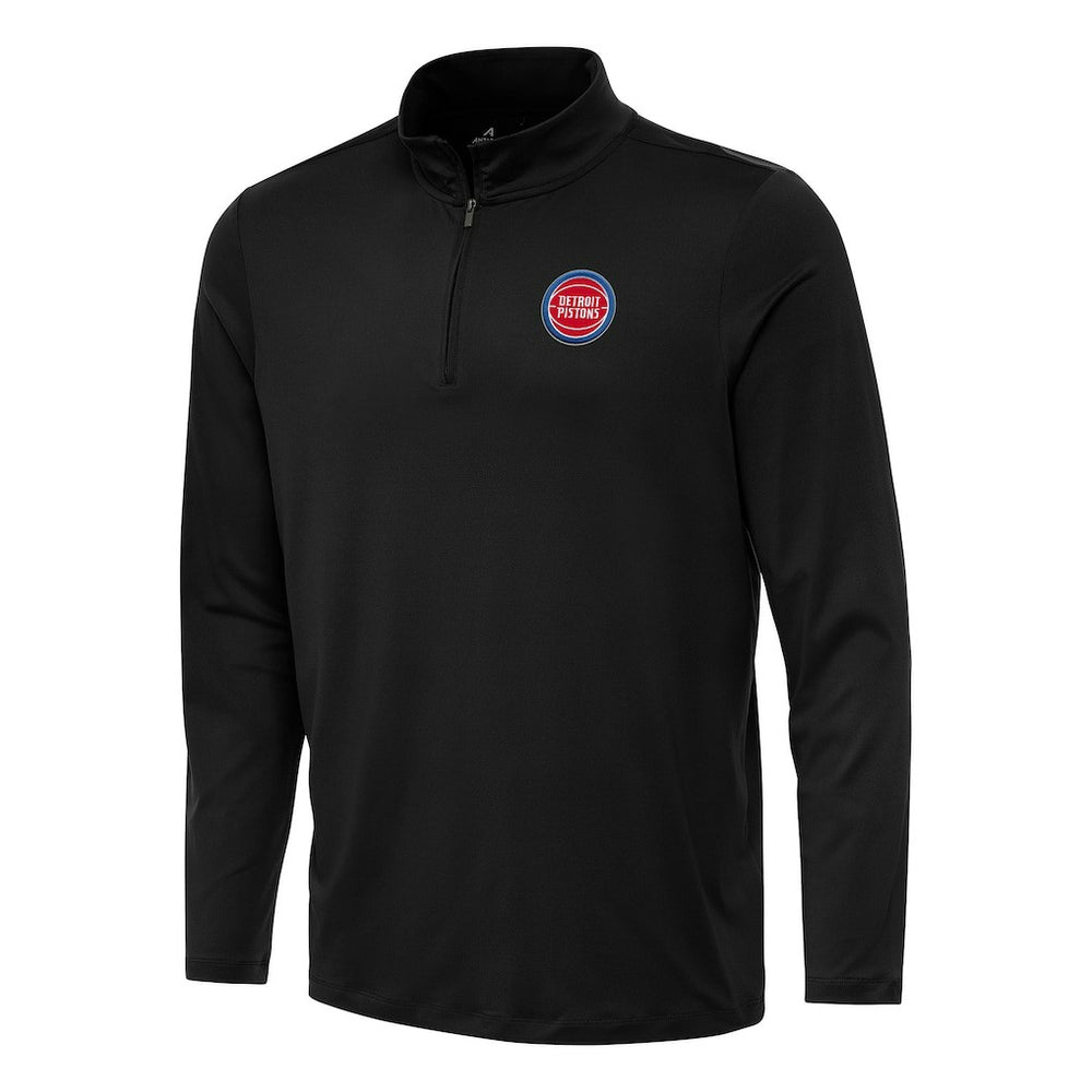 NBA - Detroit Pistons Antigua Reprocess Quarter-Zip Top - Black