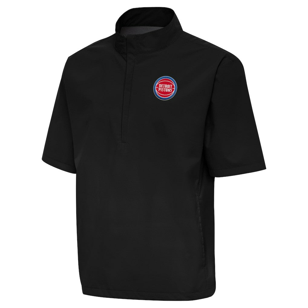 NBA - Detroit Pistons Antigua Brisk Quarter-Zip Windbreaker - Black