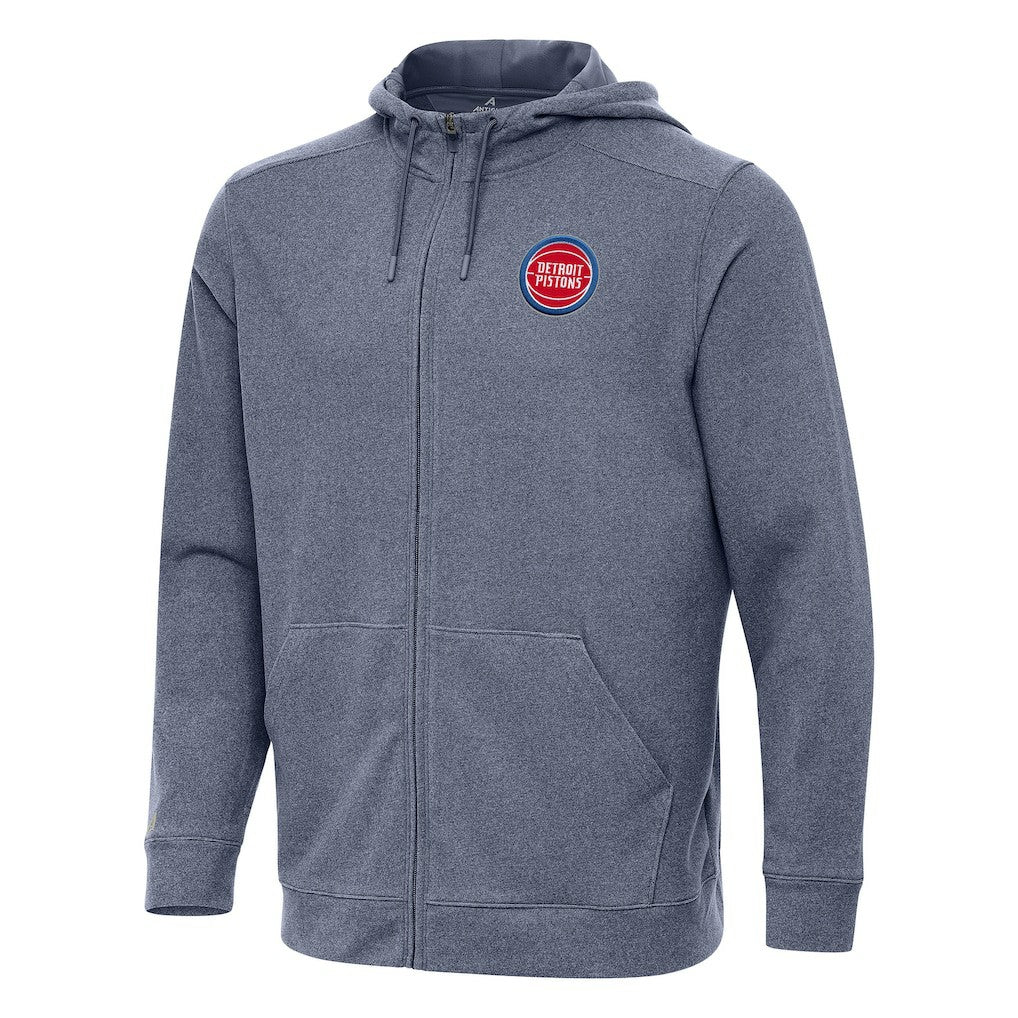 NBA - Detroit Pistons Antigua Effortless Full-Zip Hoodie Jacket - Heather Navy