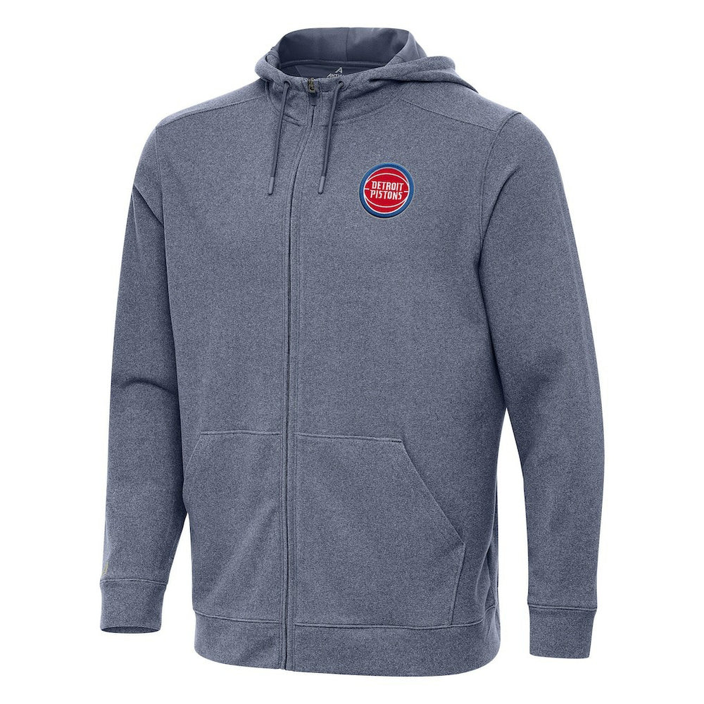 NBA - Detroit Pistons Antigua Effortless Full-Zip Hoodie Jacket - Heather Navy