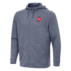 NBA - Detroit Pistons Antigua Effortless Full-Zip Hoodie Jacket - Heather Navy
