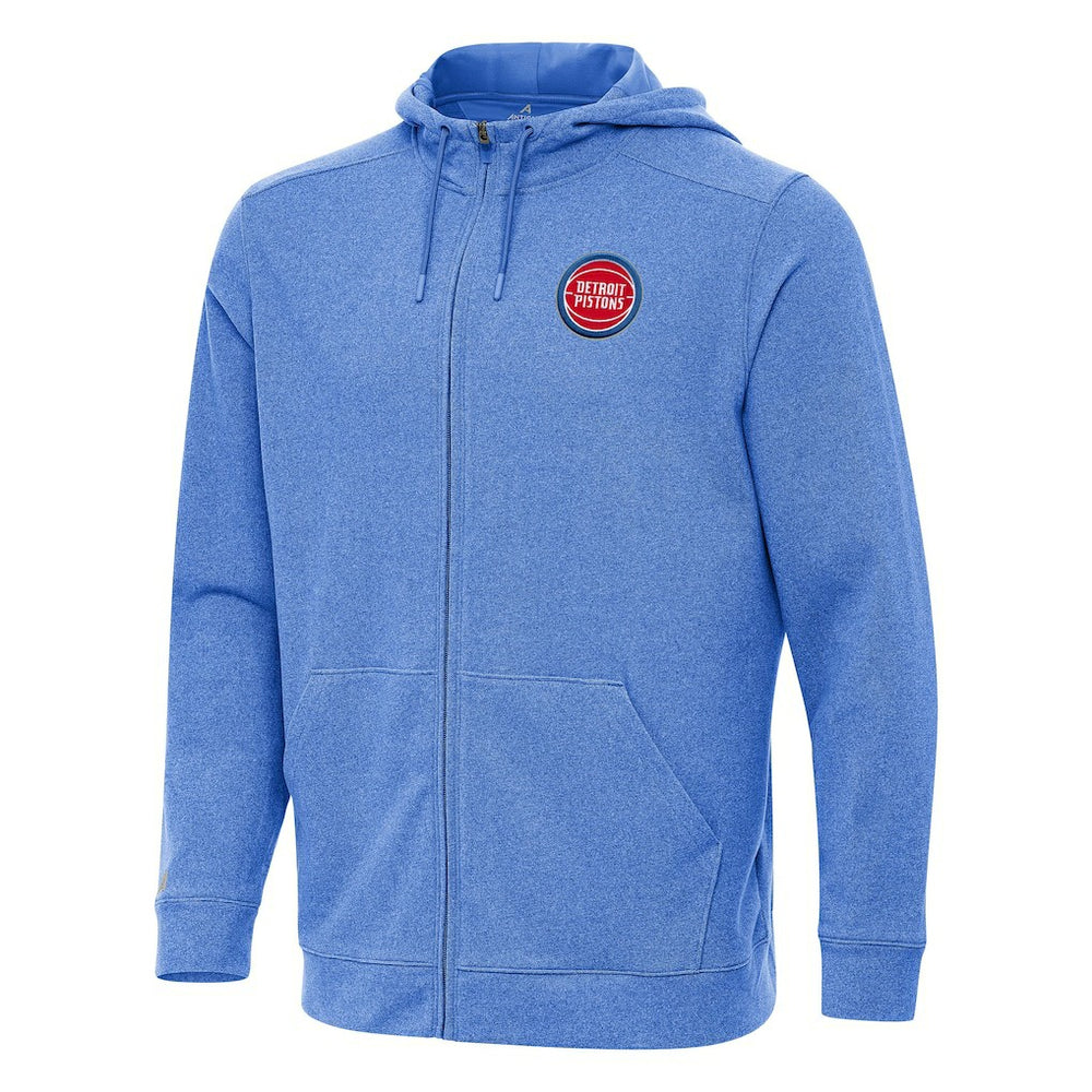 NBA - Detroit Pistons Antigua Effortless Full-Zip Hoodie Jacket - Heather Blue