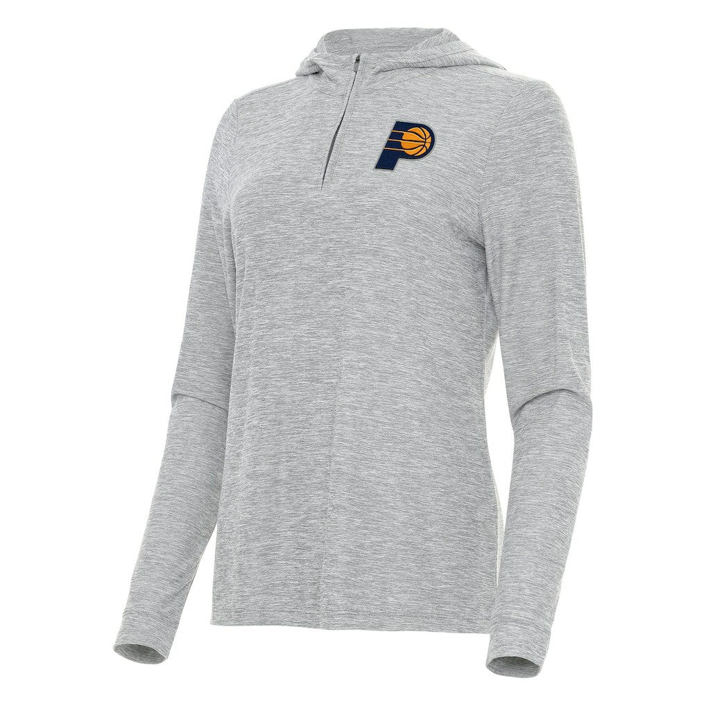 NBA - Indiana Pacers Antigua Women's Daybreak Quarter-Zip Hoodie - Heather Gray