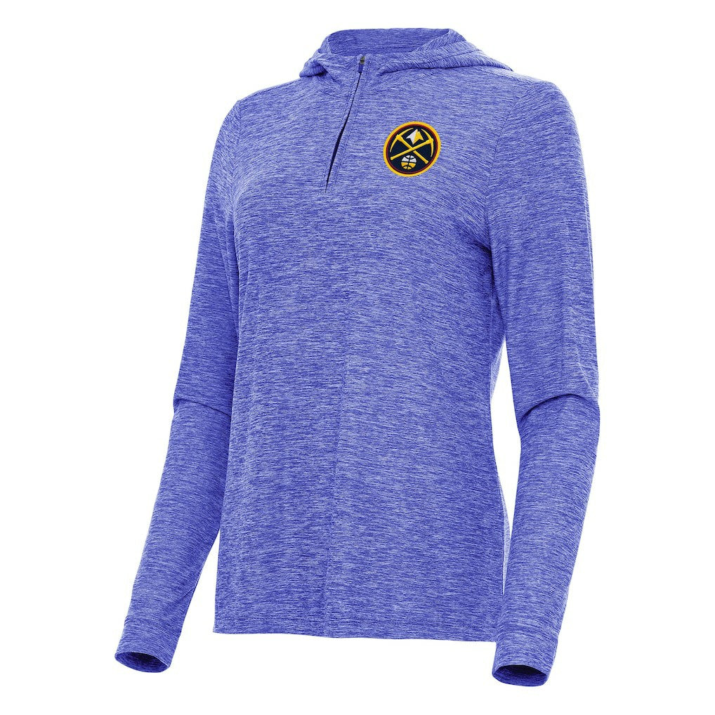 NBA - Denver Nuggets Antigua Women's Daybreak Quarter-Zip Hoodie - Heather Blue