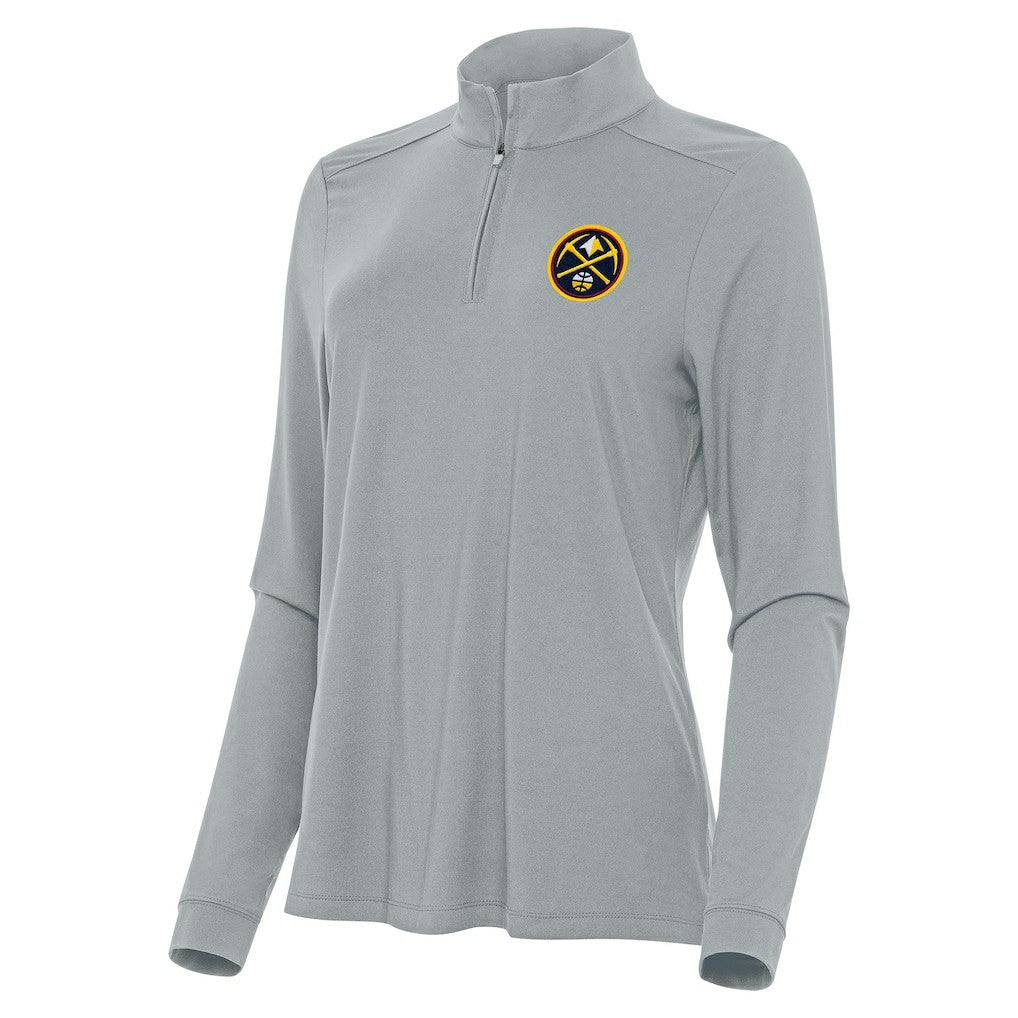 NBA - Denver Nuggets Antigua Women's Intent Quarter-Zip Top - Gray