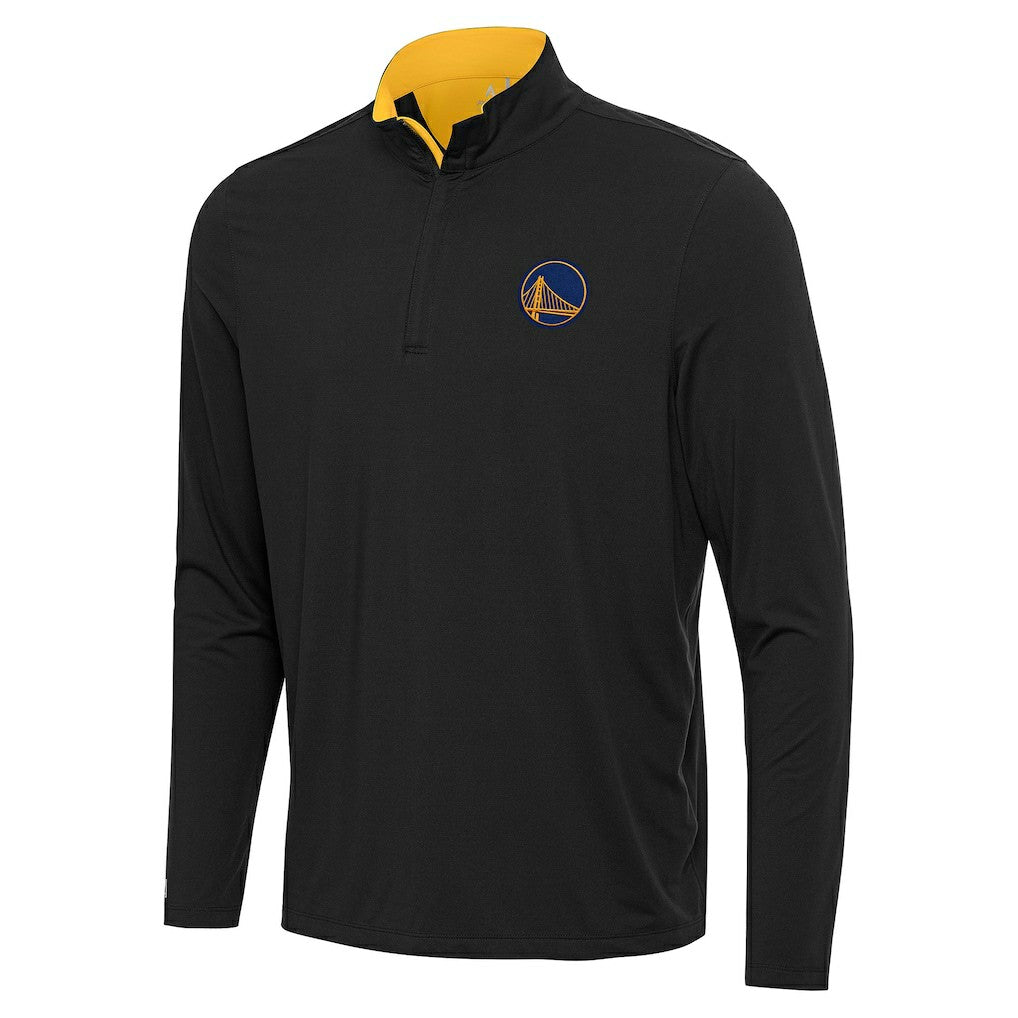 NBA - Golden State Warriors Antigua Content Quarter-Zip Top - Black/Gold