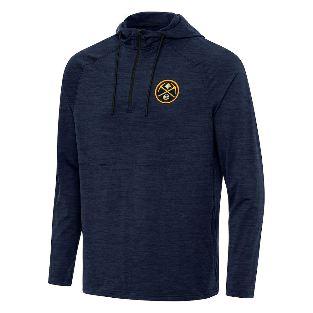 NBA - Denver Nuggets Antigua Spikes Raglan Quarter-Zip Hoodie - Heather Navy