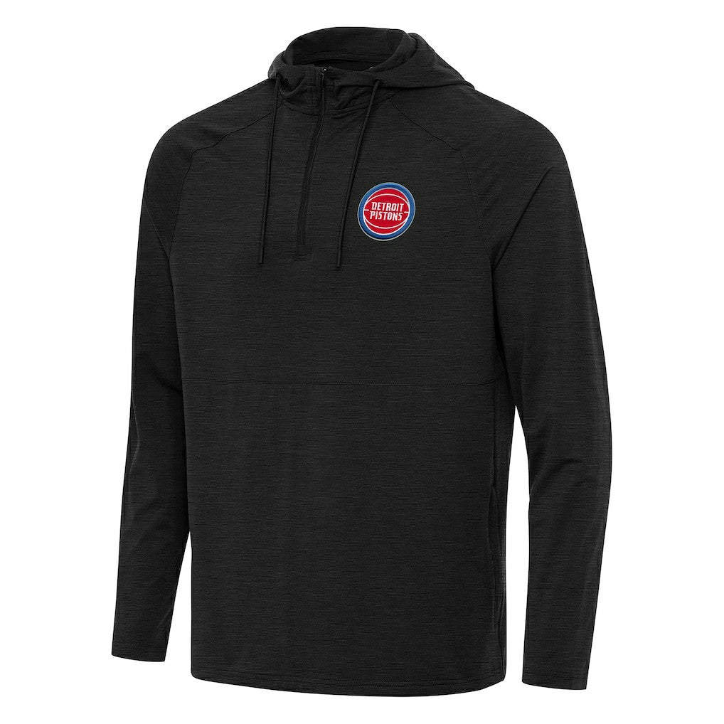 NBA - Detroit Pistons Antigua Spikes Raglan Quarter-Zip Hoodie - Heather Black