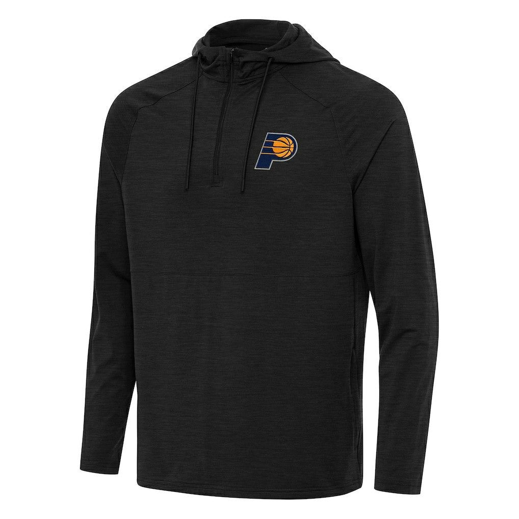 NBA - Indiana Pacers Antigua Spikes Raglan Quarter-Zip Hoodie - Heather Black