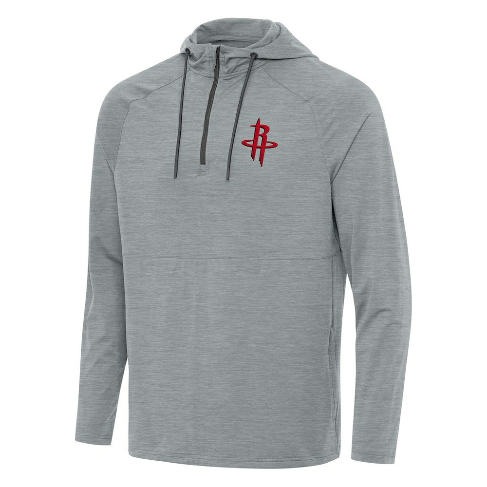NBA - Houston Rockets Antigua Spikes Raglan Quarter-Zip Hoodie - Heather Gray