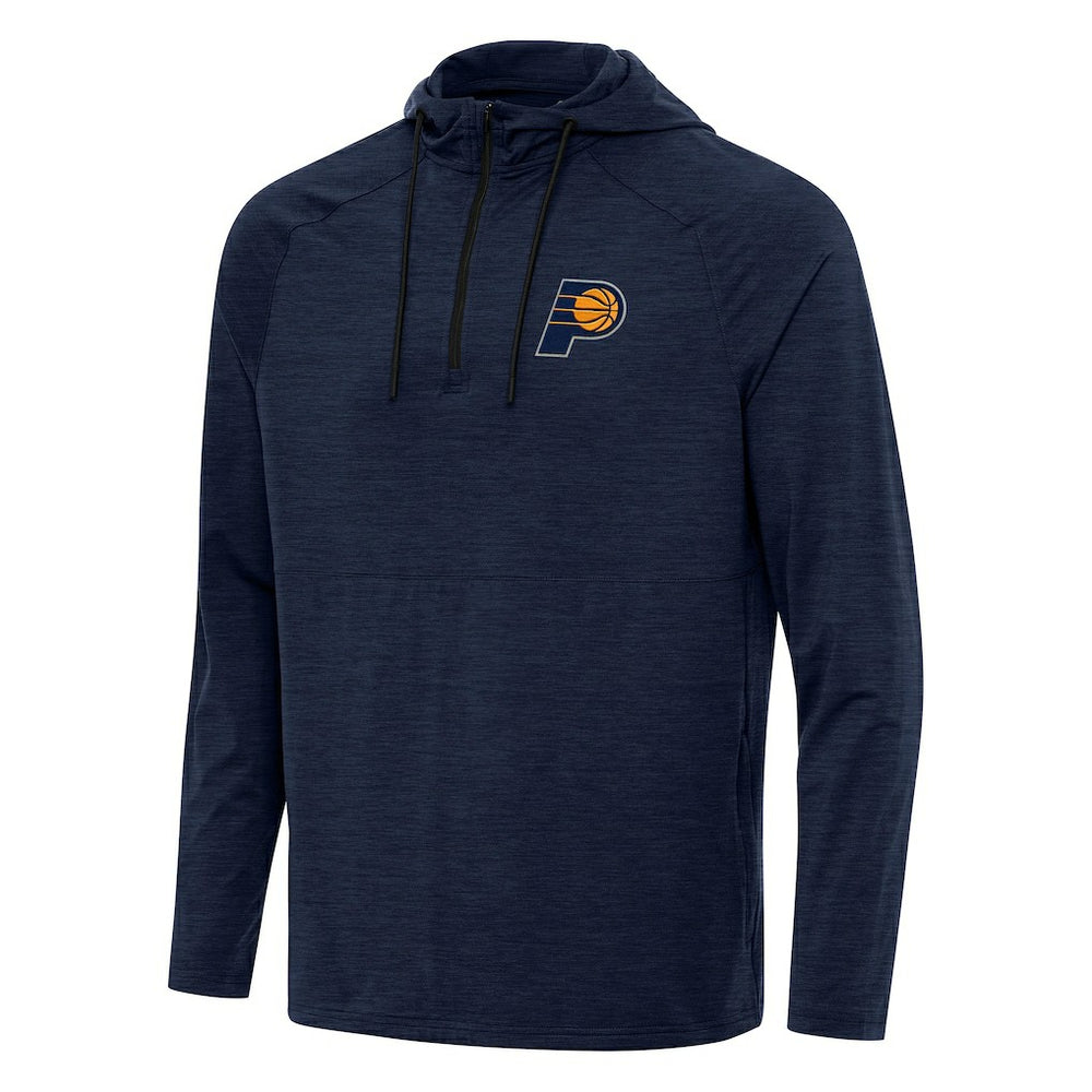 NBA - Indiana Pacers Antigua Spikes Raglan Quarter-Zip Hoodie - Heather Navy