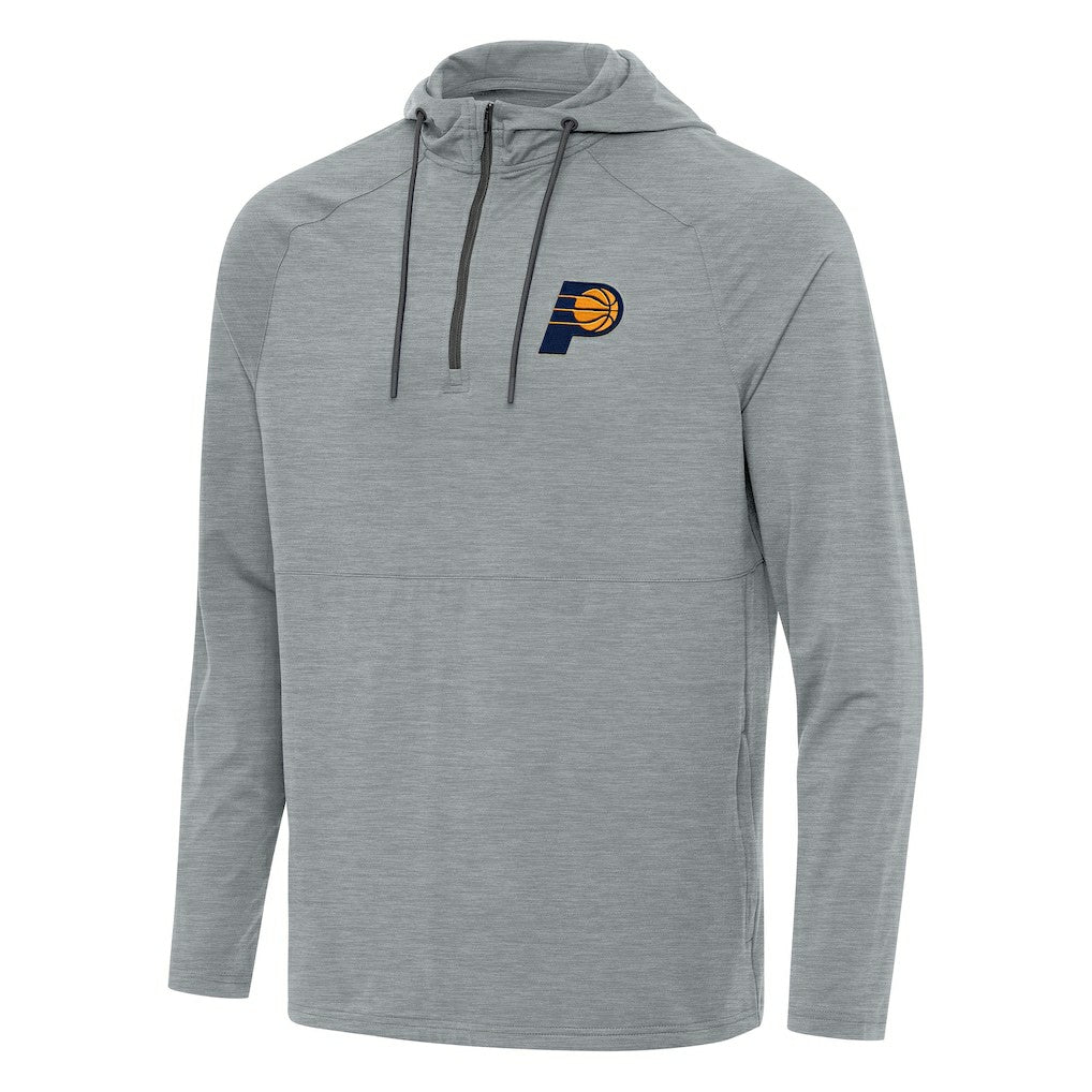 NBA - Indiana Pacers Antigua Spikes Raglan Quarter-Zip Hoodie - Heather Gray