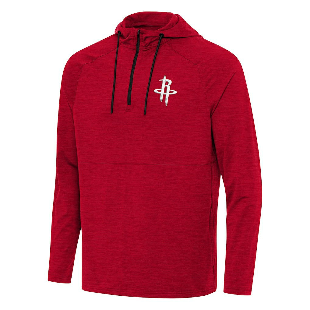 NBA - Houston Rockets Antigua Spikes Raglan Quarter-Zip Hoodie - Heather Red