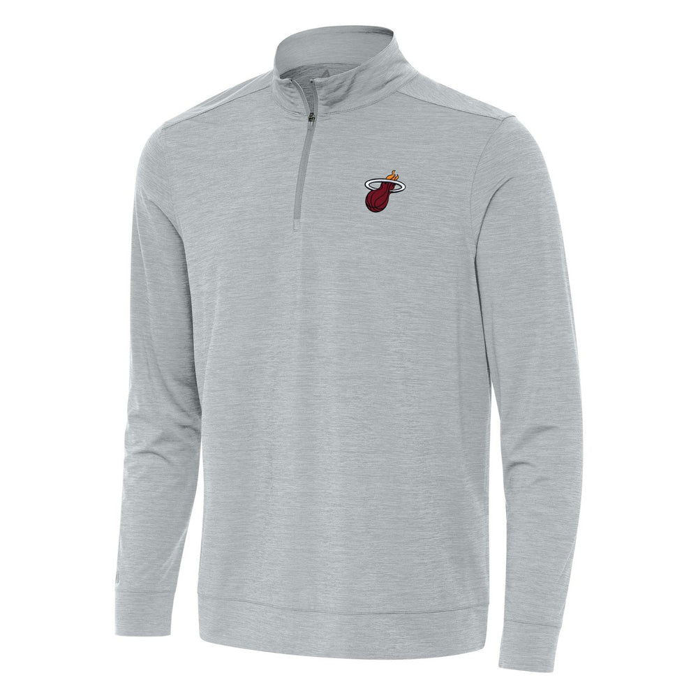 NBA - Miami Heat Antigua Bright Quarter-Zip Top - Heather Gray