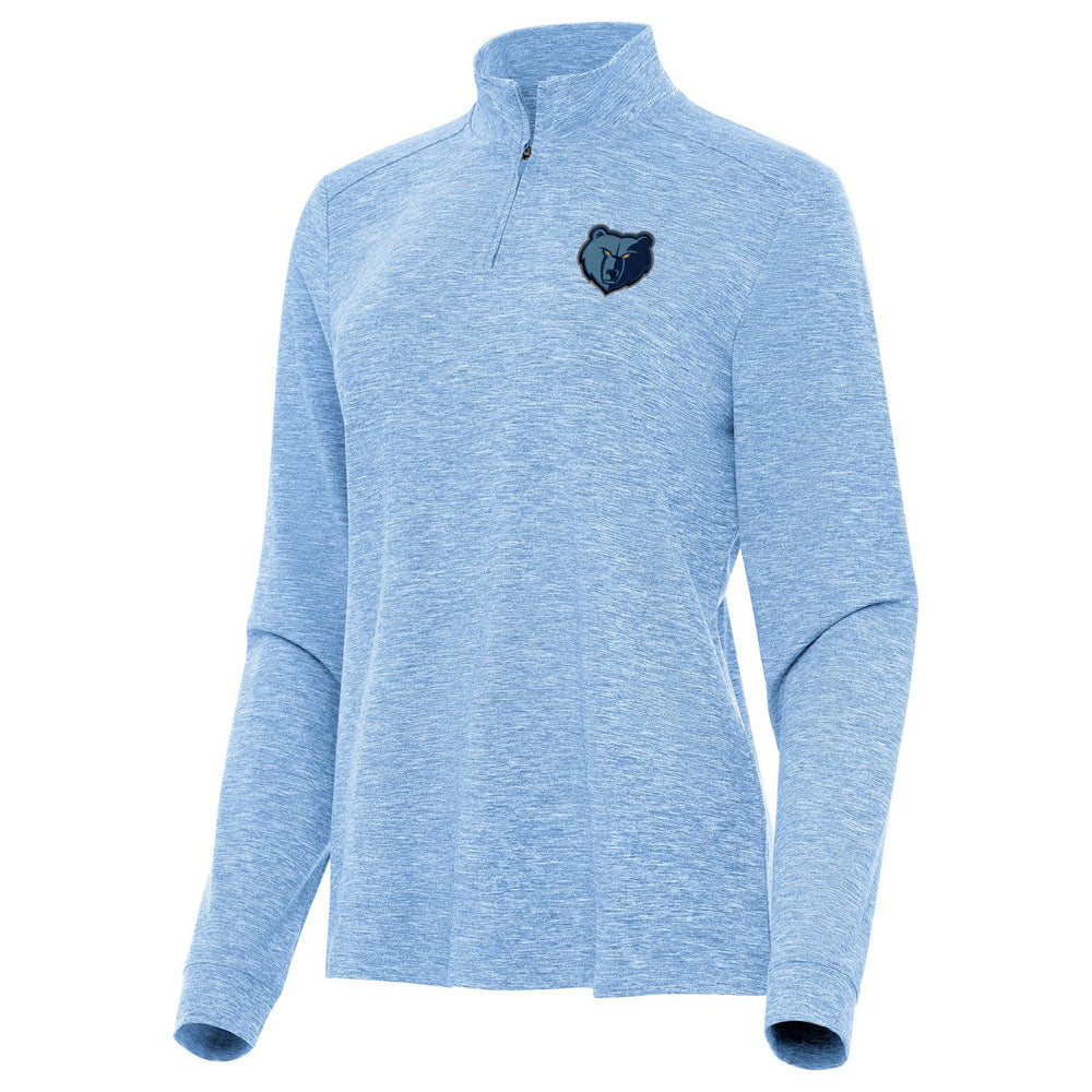 NBA - Memphis Grizzlies Antigua Women's Mentor Quarter-Zip Mock Long Sleeve Top - Heather Powder Blue