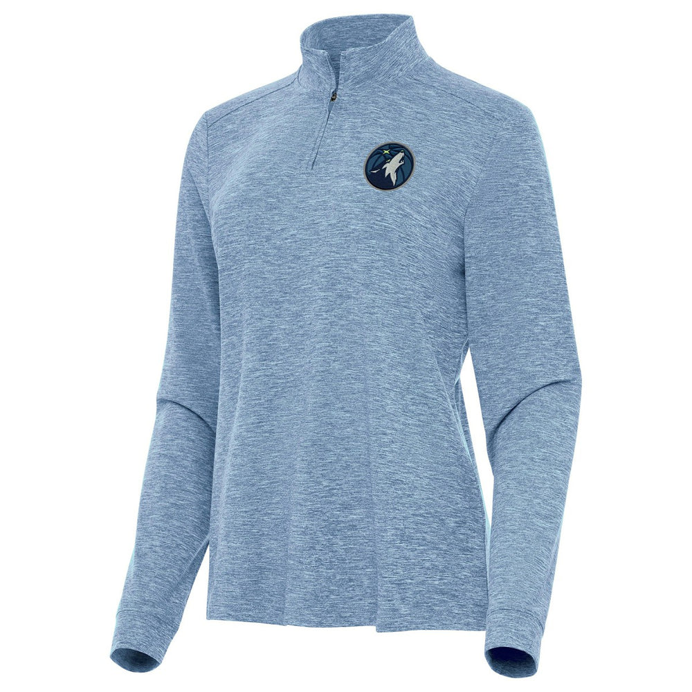NBA - Minnesota Timberwolves Antigua Women's Mentor Quarter-Zip Mock Long Sleeve Top - Heather Aqua