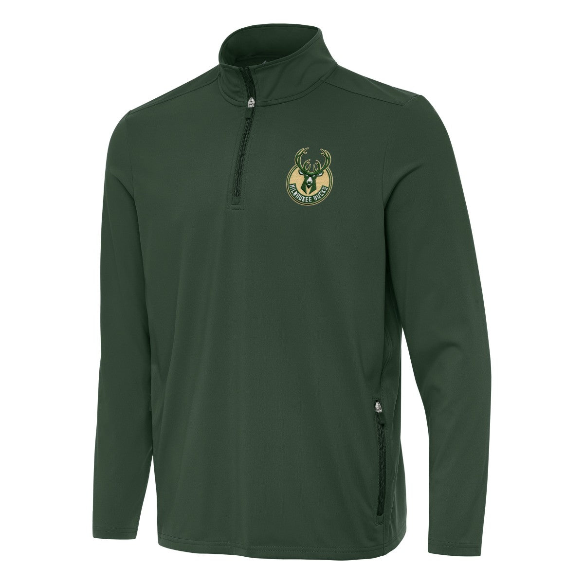 NBA - Milwaukee Bucks Antigua Perilous Quarter-Zip Sweatshirt - Hunter Green