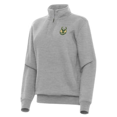 NBA - Milwaukee Bucks Antigua Women's Victory Quarter-Zip Sweatshirt - Heather Gray