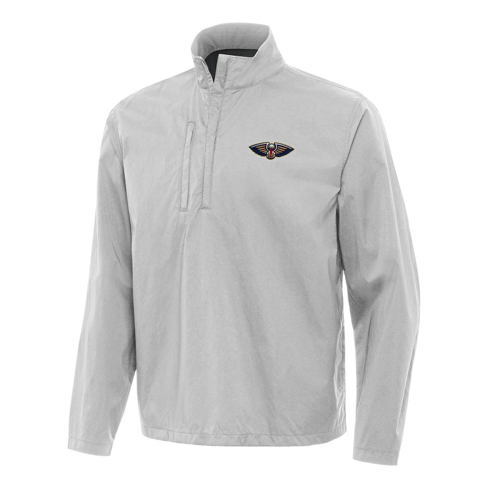 NBA - New Orleans Pelicans Antigua Brisk Quarter-Zip Windbreaker - Heather Gray