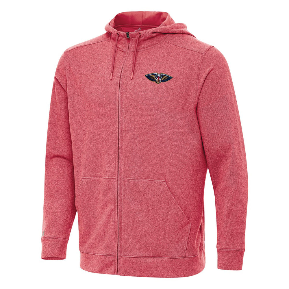 NBA - New Orleans Pelicans Antigua Effortless Full-Zip Hoodie Jacket - Heather Red