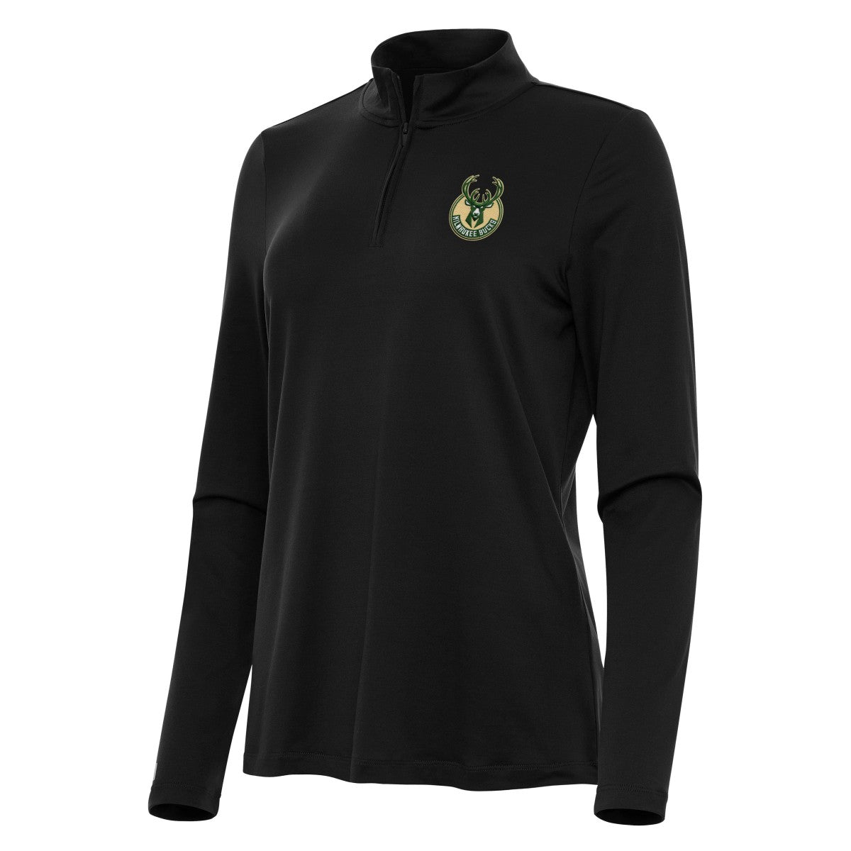 NBA - Milwaukee Bucks Antigua Women's Reprocess Quarter-Zip Top - Black