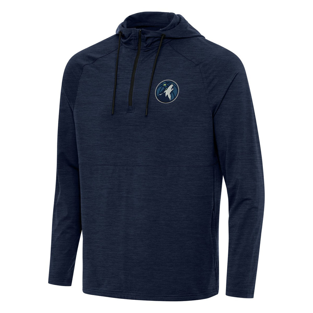 NBA - Minnesota Timberwolves Antigua Spikes Raglan Quarter-Zip Hoodie - Heather Navy