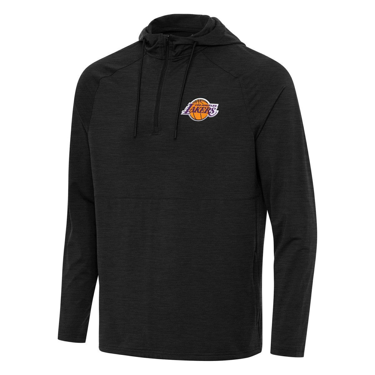 NBA - Los Angeles Lakers Antigua Spikes Raglan Quarter-Zip Hoodie - Heather Black